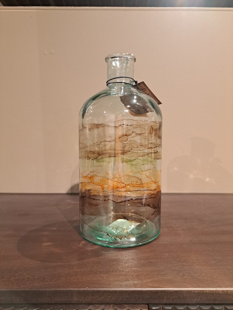 Bottle recycled glass 14x14x28cm